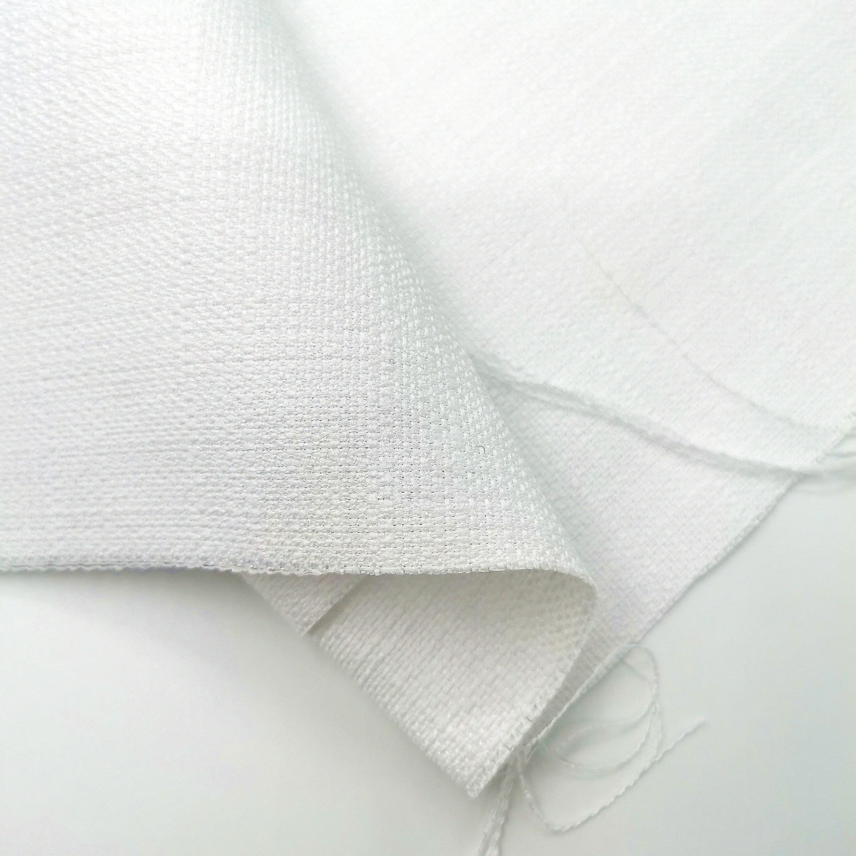 Tissu de rembourrage blanc en Polyester, imitation lin, vente en gros, 250 g/m², pour impression par Sublimation