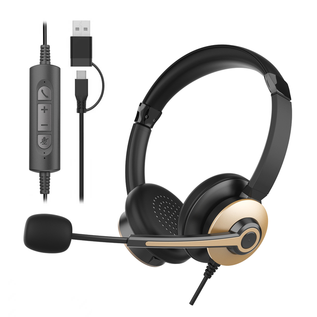 2026 New Headset Wired Headphones USB Noise Cancelling Headset With Microphone