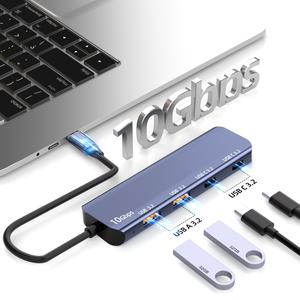 Yüksek Kaliteli USB-C 3.<span class=keywords><strong>2</strong></span> Gen2 Hub, <span class=keywords><strong>2</strong></span> USB-A ve <span class=keywords><strong>2</strong></span> USB-C Girişi, 10Gbps Veri Aktarımı, Alüminyum Alaşımlı, 1 Yıl Garantili, Stokta Mevcut - Product Image 5