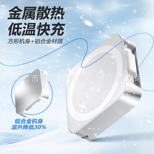 Cargador inalámbrico magnético 3 en 1 de carga rápida PD 15W para Apple Watch, iPhone y auriculares con cable retráctil, color blanco - Product Image 5