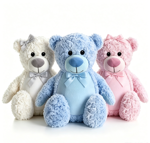 Orsacchiotto Personalizzabile OEM con Pancia Bianca per Sublimazione, Giocattolo in Peluche Bianco, Blu e Rosa per Bambini e Omaggi Aziendali, Basso MOQ - Product Image 5