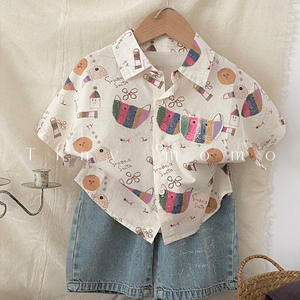 Chemise à manches courtes pour garçons é<span class=keywords><strong>t</strong></span>é 2026, nouvelle collection légère avec imprimé dessin animé, polyvalente et élégante, hauts tendance pour garçons - Product Image 4