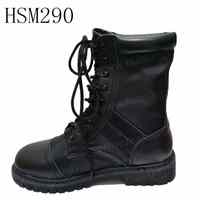 LXG,8 ''Bottes de combat respirantes en cuir véritable noir avec double articulations Semelle en caoutchouc Bottes de combat populaires en Colombie HSM290