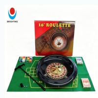Jeu de roulette de 40 cm (16 pouces), 120 jetons, 2 jeux de cartes, tapis et billes, kit de casino portable, idéal pour les soirées jeux en famille et les fêtes