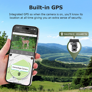Caméra de chasse sur sentier solaire Regis 4G 3MP Triple PIR GPS Détection de mouvement <span class=keywords><strong>Vidéo</strong></span> en direct Vision nocturne IP66 pour la journée et la nuit - Product Image 3