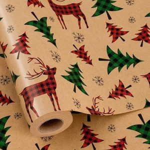 Customized 80-gram Kraft <b>Wrapping</b> <b>Paper</b> Roll with Printed Logo and Picture Kraft Gift Packaging <b>Paper</b> - Product Image 4