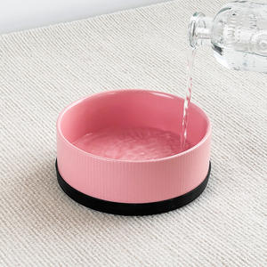 Atacado Personalizado Pet Bowls Anti-Spill Ceramic Drinking Basins com Capas de Silicone Cut-to-Order Cat e Dog Bowls - Product Image 1
