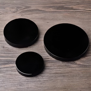 Plaque ronde en obsidienne noire naturelle en gros, artisanat en cristal naturel, <span class=keywords><strong>miroir</strong></span> en dalle d'obsidienne pour la décoration intérieure - Product Image 2