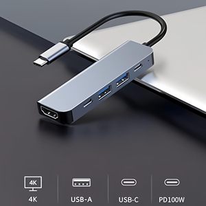 SYONG 5-in-1 <span class=keywords><strong>USB</strong></span>-<span class=keywords><strong>C</strong></span> in lega di alluminio Docking Station Hub OTG adattatore Splitter 4K per 1.4 porte 3.0 <span class=keywords><strong>USB</strong></span> 2 * tipo <span class=keywords><strong>C</strong></span> per Computer Stock - Product Image 2