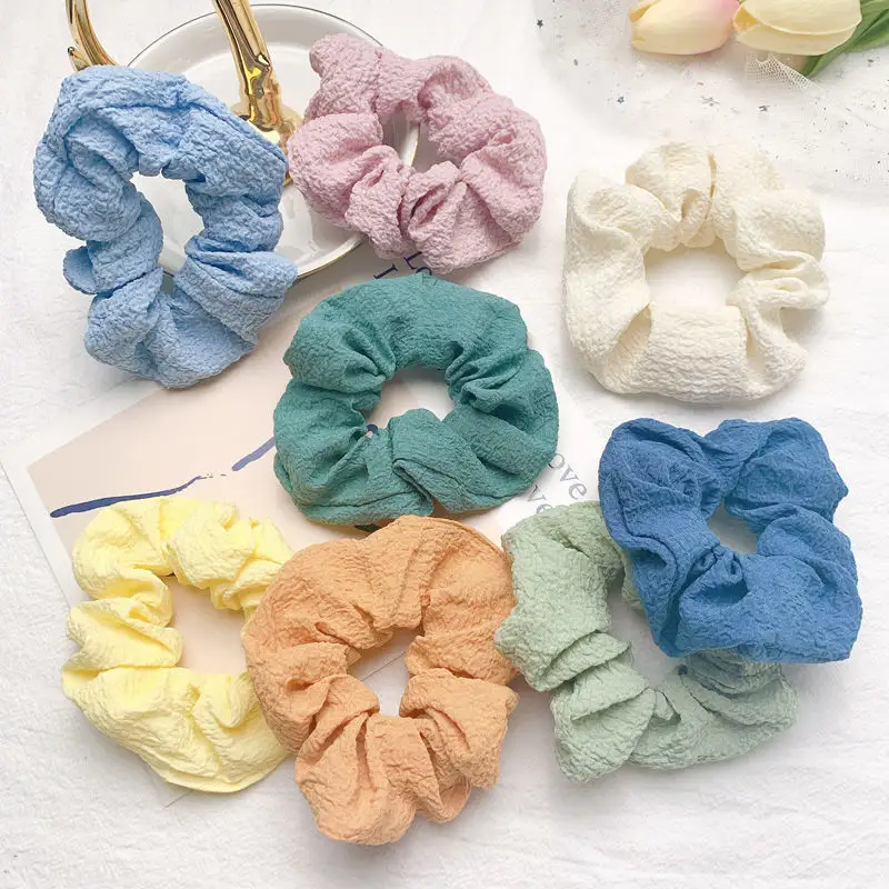 Puf büyük scrunchies kızlar tatlı saç halat kore moda saç aksesuarları