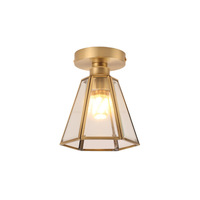 Lampe d'entrée vintage en verre de style français, lampe de couloir en cuivre, lampe de chevet de style mid-century, lampe créative d'inspiration nordique pour chambre à coucher