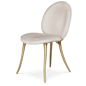 Silla de Comedor Blanca con Patas de Latón Fundido Pulido, en Oferta, con Cojín para Sala de Estar y Comedor - Product Image 2
