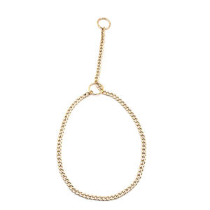 उच्च गुणवत्ता धातु पालतू गोल्ड फ्लैट चेन कॉलर कुत्ते गला घोंटना श्रृंखला कॉलर के लिए सोने के रंग - Product Image 4