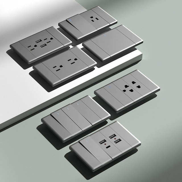 New Design Big Panel  Color Wall Switch and Socket Thailand Socket General Wall Switch Socket