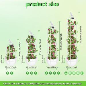 Obélisque de jardin avec éclairage solaire, treillis de 6 pieds pour plantes grimpantes, treillis rond pour rosiers en pot - Product Image 3