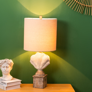 Vỏ đèn bàn với Linen bóng râm và finial cho phòng khách trang trí phòng ngủ COUNTRY Cottage ven biển phong cách Bắc Âu mộc mạc - Product Image 3