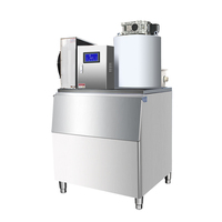 Machine à glace en flocons commerciale 200 kg/24h, grande capacité, en acier inoxydable, avec compresseur de marque réputée pour supermarché
