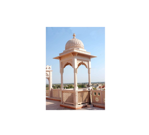 Estructura de Templo Chatri Moderna de Piedra Arenisca de Jodhpur, Diseños Tallados a Mano, Duradera, Ecológica, Culturalmente India, para Jardín Exterior - Product Image 2