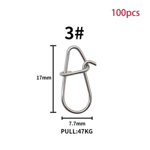Bầu Loại thép không gỉ móc nhanh clip khóa Snap nối 100 cái/túi xoay & Snaps cho an toàn cho câu cá giải quyết công cụ - Product Image 6