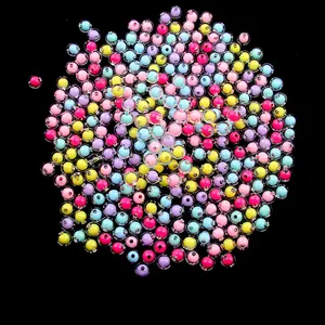 Mixed Color 8mm 10mm Acrylic Round Beads Inner Colored Colorful Round Beads