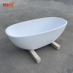 중국 KKR 제조업체 디자인 화이트 프리스탠딩 욕실 무광택 유광 욕조 아크릴 솔리드 스톤 순수 솔리드 서피스 욕조 - Product Image 5