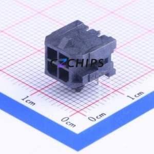 430450400 Wire-to-Board Pin Header Bent Lead Through Hole,P=3mm Connector 2x2P 3mm Right Angle Insert Micro-Fit (MX 3.0) - Product Image 1