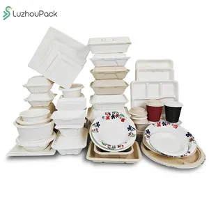 LuzhouPack biodegradable food box plate cutlery disposable restaurant plate dishes