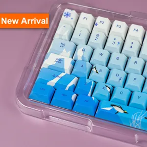 Benutzer definierte PBT-Tasten kappen Blau Allmähliche Farbe Pinguin-Tasten kappe Farbsublimations-Tasten kappe der mechanischen Tastatur
