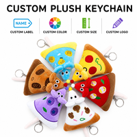 Adorable porte-clés en peluche Pizza, jouet en peluche créatif en forme de nourriture avec oreilles de souris, mascotte colorée, breloque de sac pour accessoires de sac à dos