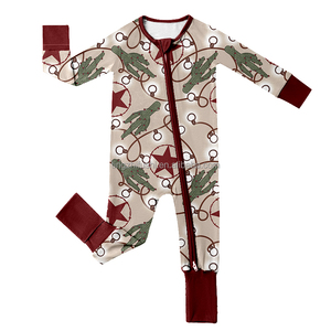 Pagliaccetto di natale bambino Zippy bambino dormire il bambino neonato pagliaccetto di bambù con Zip su pigiama Footie tuta - Product Image 3
