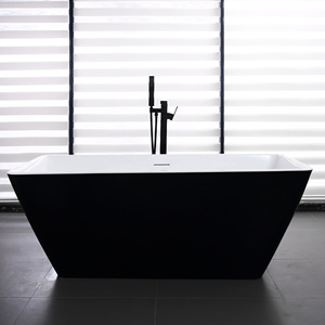 CUPC certifié FREE STAND BAIGNOIRE acrylique FRP renforcé noir empilé acrylique autoportant baignoire portable - Product Image 3