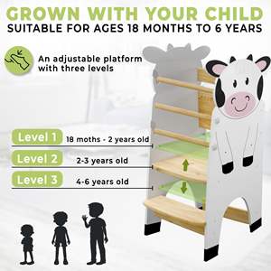 Torre de Aprendizaje de Madera para Bebés, Torre de Aprendizaje Ajustable para Niños Pequeños, Torre de Aprendizaje de Madera para Cocina - Product Image 5