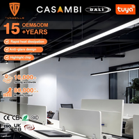 Suspension LED linéaire connectable 4 puissances réglables 4CCT avec connecteurs L T X Y pour éclairage de bureau suspendu ou en saillie (vente en gros)