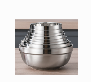 Bol à double paroi en acier inoxydable SUS 304 pour soupe, riz, salade, plateau alimentaire - Product Image 3