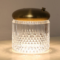 Lámpara de Noche Nórdica y Moderna, Lámpara de Escritorio LED de Cristal Recargable