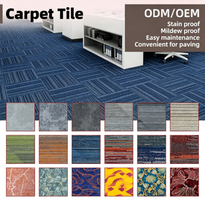 Piastrelle per moquette <span class=keywords><strong>50x50</strong></span> con supporto in PVC antiscivolo per piastrelle per tappeti da ufficio e Hotel nero - Product Image 1