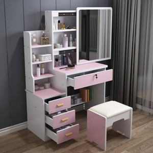 Miroir de coiffeuse simple et moderne avec lampe, table d'étude, petite table de chevet minimaliste pour chambre à coucher - Product Image 2