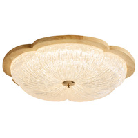 Plafonnier moderne du milieu du siècle en acrylique, cadre en fer à grain de bois, lampe ronde encastrée pour bureau, chambre à coucher, salon