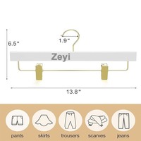 Individuelles Logo Unisex Weiße Rutschfeste Kunststoff-Kleiderbügel Hosen- und Rockbügel Premium Hosenbügel mit Verstellbaren Clips