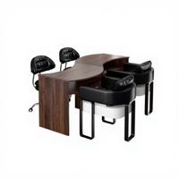 Nouvel ensemble table et chaise de manucure en cuir PU moderne en forme de S, résistant aux taches, mobilier de salon commercial fabriqué en Chine