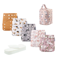 Ensemble de couches lavables pour bébé, taille unique, ajustables, réutilisables, avec inserts, pour la nuit