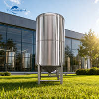 Réservoir d'eau en acier inoxydable Tonsen avec réservoir de stockage à pression pour système de refroidissement de brasserie de bière avec refroidisseur d'eau