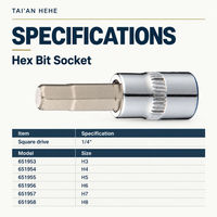 Soket Hex Bit 1/4 Inch Drive Hex Key Socket H3 H4 H5 H6 H7 H8 Alat Tangan Metrik