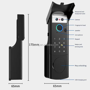 Hoogbeveiligde aluminiumlegering houten deur 3-in-1 deurbelcamera tweerichtingsgesprek deuropener slim slot met Tuya app - Product Image 3
