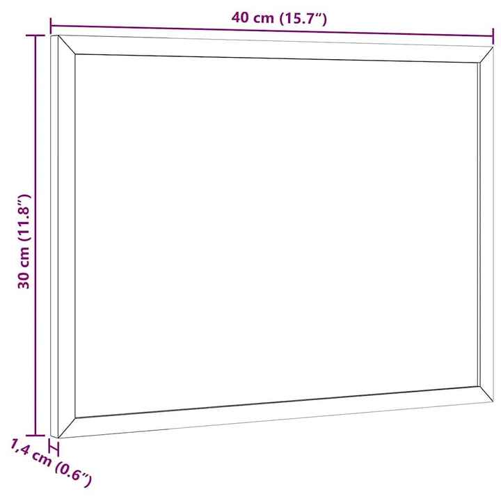 W2B VidaXL Solid Pine Wood Frame Cork Board 15.7x11.8" Artistic Style for Office Wall Decor Party Wedding Kitchen Use