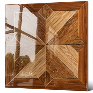 Baldosa de Porcelana Esmaltada con Acabado Brillante y Diseño de Madera de 600x600 mm, Resistente a las Manchas, para Sala de Estar, Fabricante de Baldosas en China - Product Image 1