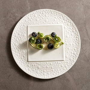 เครื่องใช้บนโต๊ะอาหารเซรามิกใช้ความร้อนสุดสร้างสรรค์จานชามสำหรับอาหารค่ำจานถ้วยชามทรงสี่เหลี่ยมถาดพอร์ซเลนสำหรับร้านอาหาร - Product Image 2