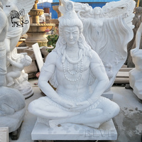 Statue de Shiva en marbre grandeur nature, assis sur la tête d'un tigre, décoration extérieure célèbre