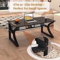 Ensemble de bureau et chaise de jeu E-Sports durables et spacieux avec éclairage LED RGB, en bois, pour la maison et l'école
