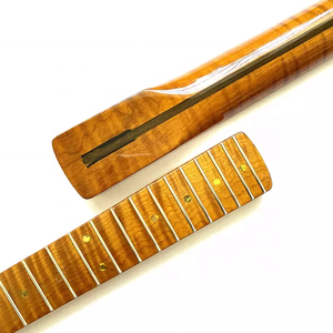 Mástil de Guitarra de Arce Flameado Tostado de 22 Trastes y 25.5 Pulgadas con Acabado Brillante Personalizado para Guitarras Estilo ST, Gran Venta - Product Image 2